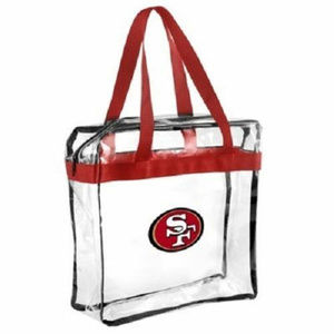 San Francisco 49ers Clear Plastic Zipper Tote Bag